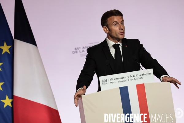 Emmanuel macron - les 65 ans de la constitution