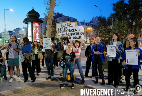 Manifestation féministe contre l animateur Stéphane Plaza