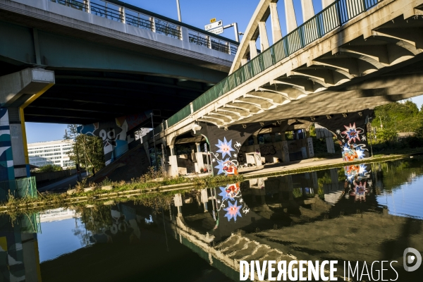 Promenade le long de la Street Art Avenue du Canal Saint Denis dans le 93
