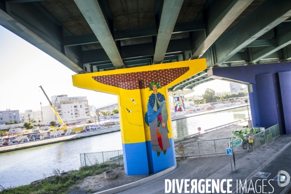 Promenade le long de la Street Art Avenue du Canal Saint Denis dans le 93
