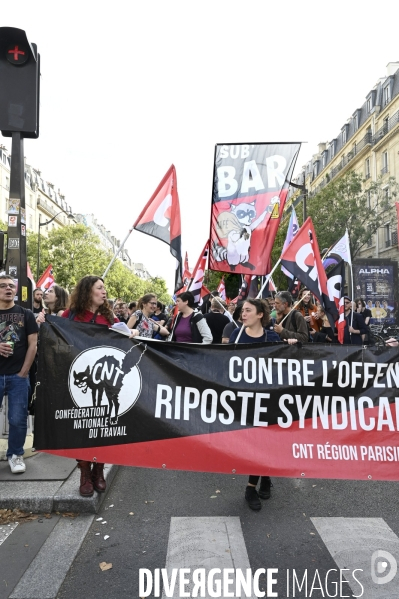 Manifestation interprofessionnelle pour la hausse des salaires et contre l austérité. Paris