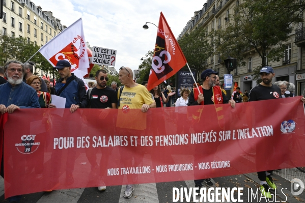 Manifestation interprofessionnelle pour la hausse des salaires et contre l austérité. Paris