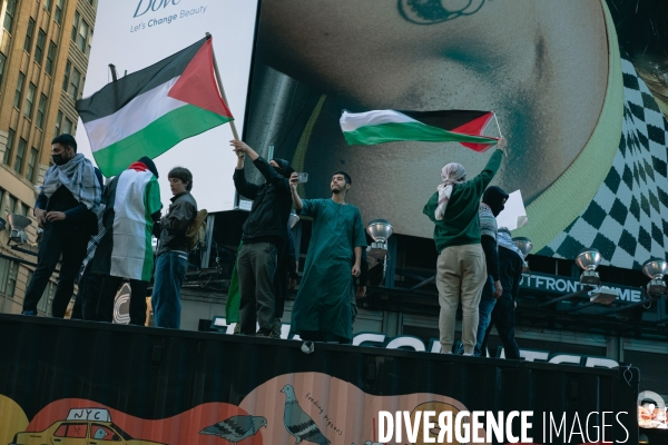Manifestation à New York en soutien des Palestiniens et de Gaza
