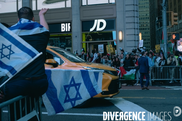Manifestation à New York en soutien des Palestiniens et de Gaza