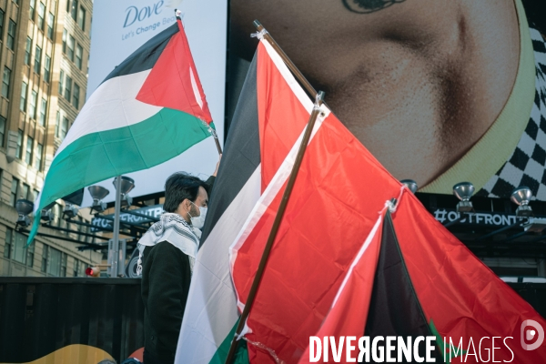 Manifestation à New York en soutien des Palestiniens et de Gaza