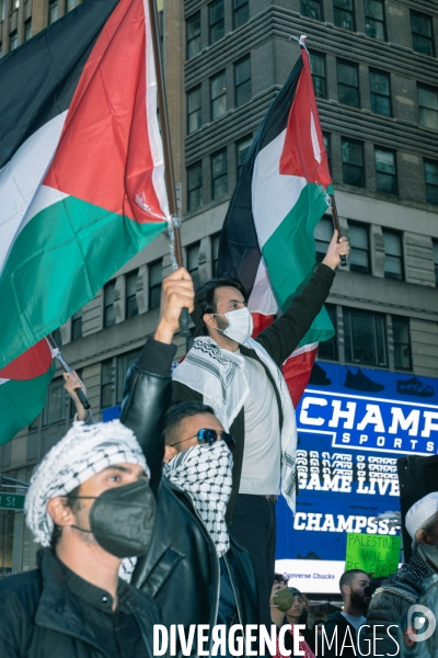 Manifestation à New York en soutien des Palestiniens et de Gaza