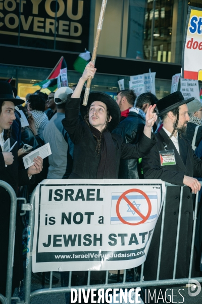 Manifestation à New York en soutien des Palestiniens et de Gaza