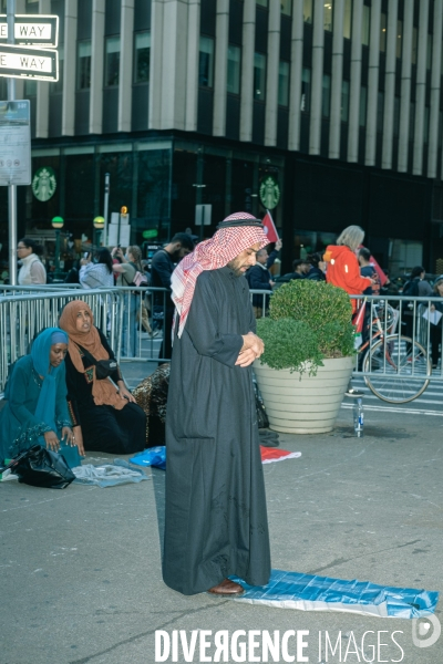 Manifestation à New York en soutien des Palestiniens et de Gaza