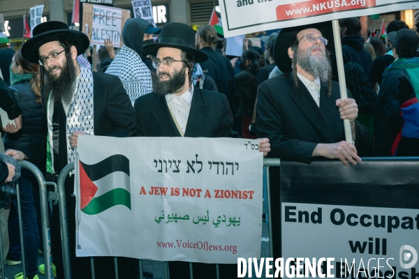 Manifestation à New York en soutien des Palestiniens et de Gaza