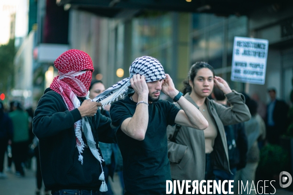 Manifestation à New York en soutien des Palestiniens et de Gaza