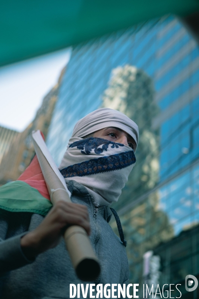 Manifestation à New York en soutien des Palestiniens et de Gaza
