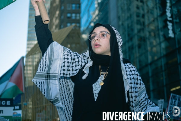 Manifestation à New York en soutien des Palestiniens et de Gaza