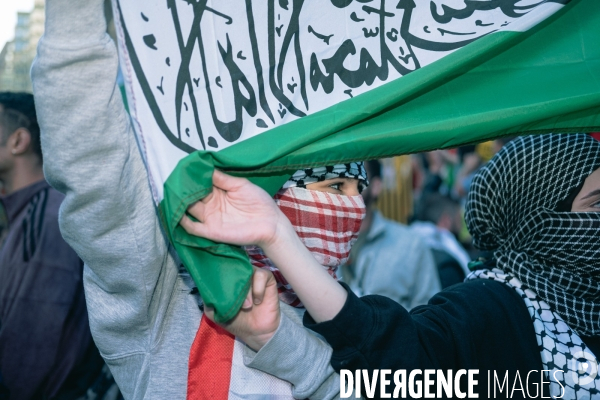 Manifestation à New York en soutien des Palestiniens et de Gaza
