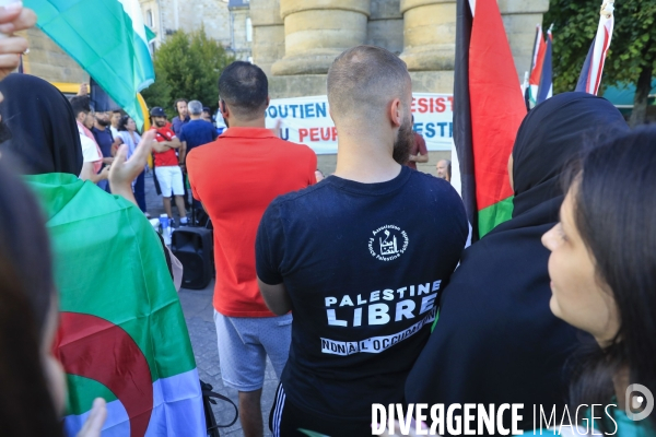Rassemblement interdite et statique organisée par l association  France-Palestine Solidairé 
