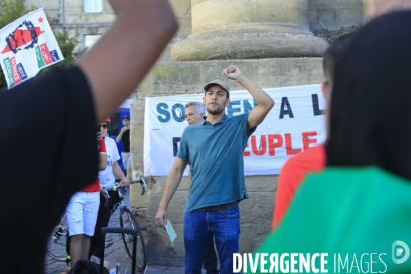 Rassemblement interdite et statique organisée par l association  France-Palestine Solidairé 