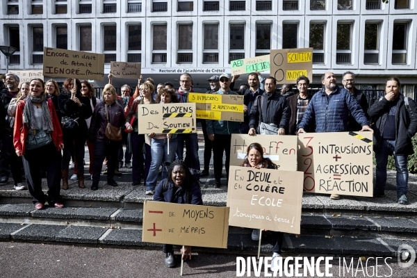 Manifestation  du lycée Henaff - Bagnolet pour le droit de retrait