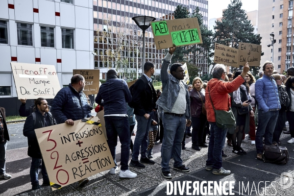 Manifestation  du lycée Henaff - Bagnolet pour le droit de retrait