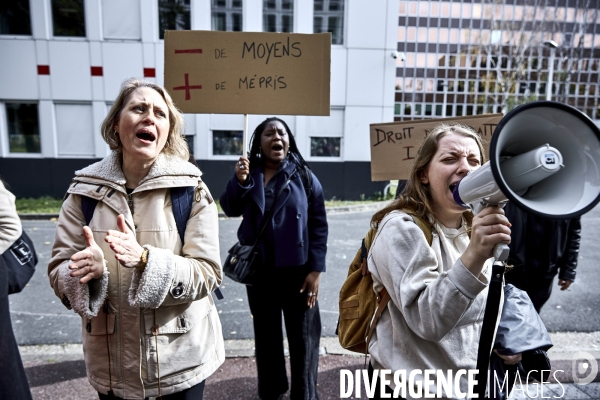 Manifestation  du lycée Henaff - Bagnolet pour le droit de retrait