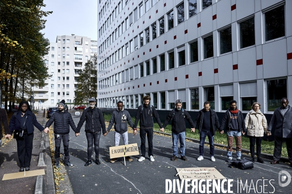 Manifestation  du lycée Henaff - Bagnolet pour le droit de retrait