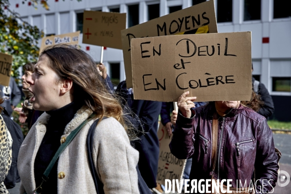 Manifestation  du lycée Henaff - Bagnolet pour le droit de retrait