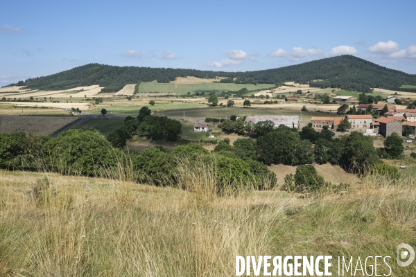 Vue à partir du village de Montbonnet en Haute-Loire.