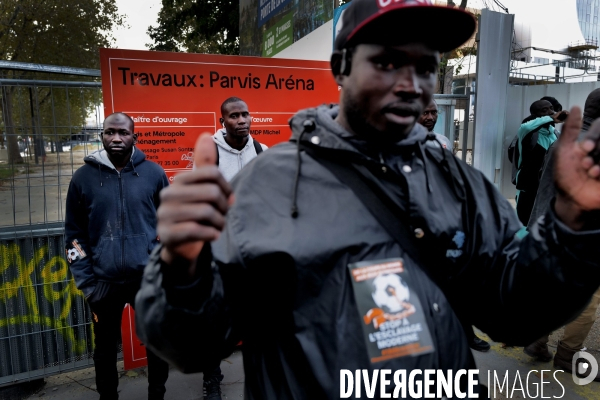 Grève et occupation de travailleurs sans papiers du chantier Arena 