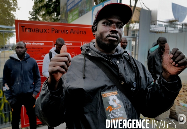 Grève et occupation de travailleurs sans papiers du chantier Arena 