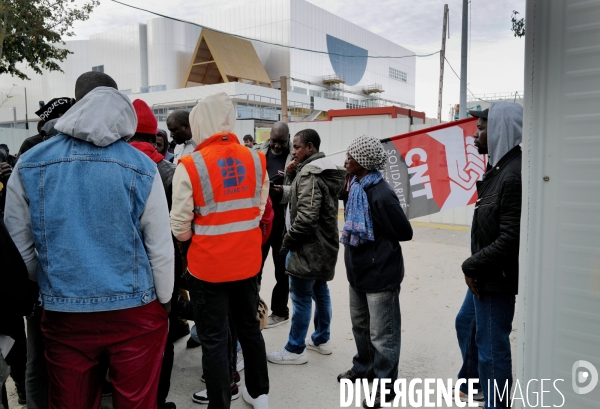 Grève et occupation de travailleurs sans papiers du chantier Arena 