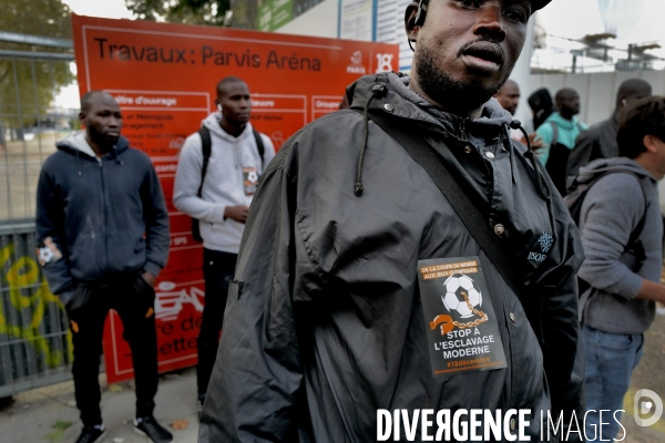 Grève et occupation de travailleurs sans papiers du chantier Arena 