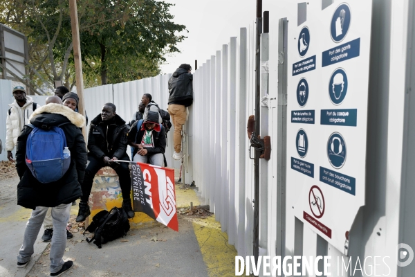 Grève et occupation de travailleurs sans papiers du chantier Arena 