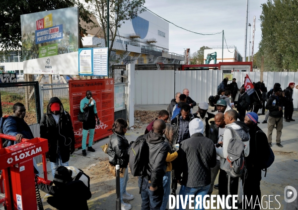 Grève et occupation de travailleurs sans papiers du chantier Arena 