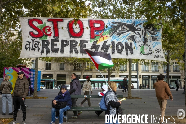Rassemblement Place de la Republique pour la Palestine