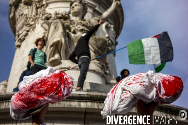 Rassemblement Place de la Republique pour la Palestine