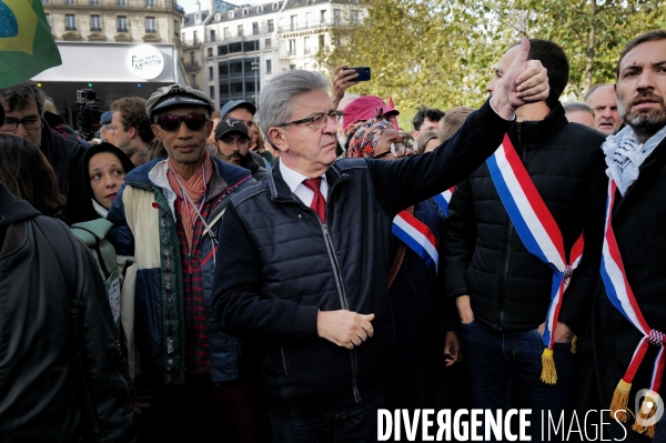Jean Luc Melenchon au rassemblement pour la Palestine