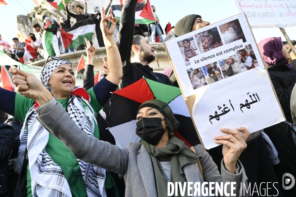 Conflit israélo-palestinien à Gaza. Hommage aux enfants lors du rassemblement à Paris en soutien au peuple palestinien.