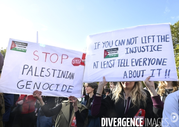Rassemblement à Paris en soutien au peuple palestinien en raison du conflit israélo-palestinien à Gaza