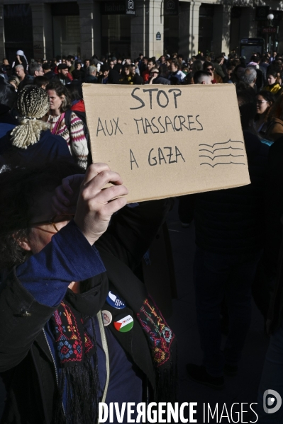 Rassemblement à Paris en soutien au peuple palestinien en raison du conflit israélo-palestinien à Gaza
