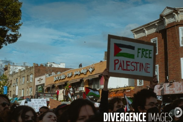 Manifestation Pro-Palestine à Bay Ridge, Brooklyn, New York