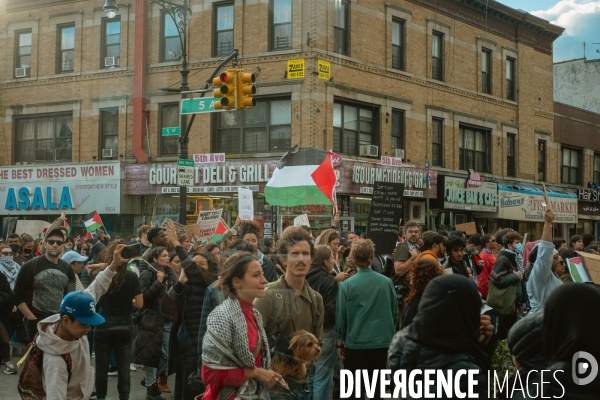 Manifestation Pro-Palestine à Bay Ridge, Brooklyn, New York