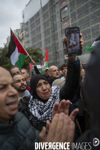 Manifestation pour un cessez le feu à Gaza , Paris.