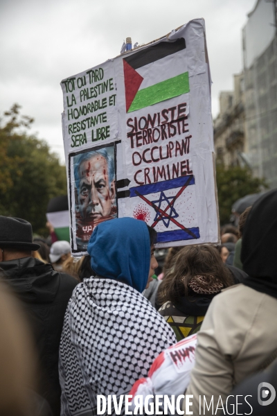 Manifestation pour un cessez le feu à Gaza , Paris.