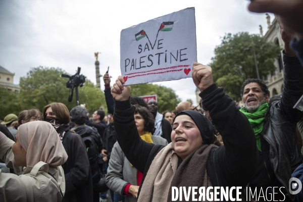 Manifestation pour un cessez le feu à Gaza , Paris.