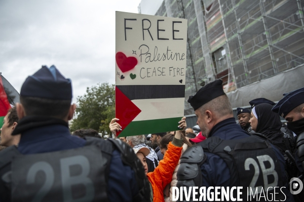 Manifestation pour un cessez le feu à Gaza , Paris.