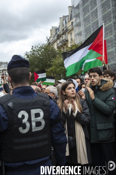 Manifestation pour un cessez le feu à Gaza , Paris.