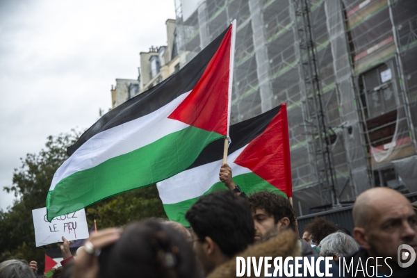 Manifestation pour un cessez le feu à Gaza , Paris.