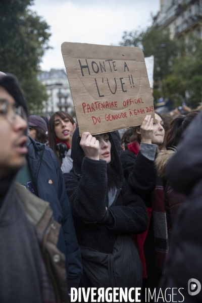 Manifestation pour un cessez le feu à Gaza , Paris.