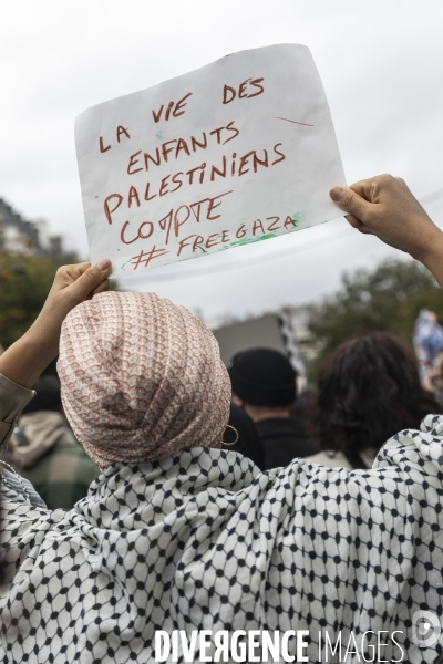 Manifestation en soutien au peuple palestinien et pour un cessez le feu sur la bande de Gaza