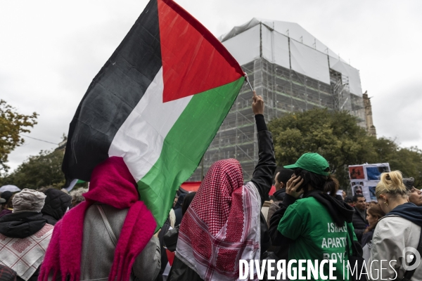 Manifestation en soutien au peuple palestinien et pour un cessez le feu sur la bande de Gaza
