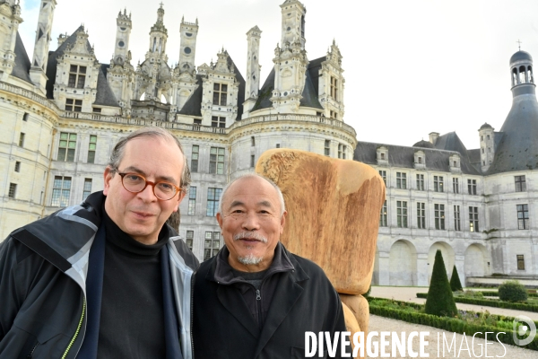 L  artiste WANG KEPING en résidence à  Chambord - Avec Laurent Le Bon président du Centre Pompidou