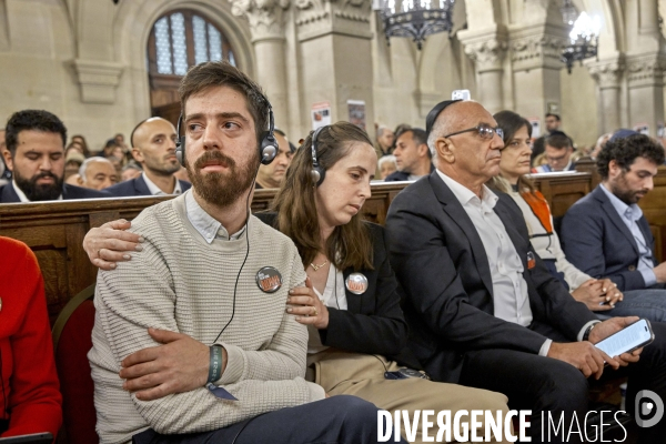 Rassemblement pour les otages israéliens du hamas à la synagogue de la Victoire